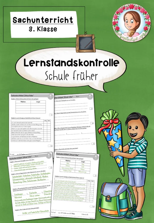 Lernzielkontrolle Schule früher (2.-3. Klasse)