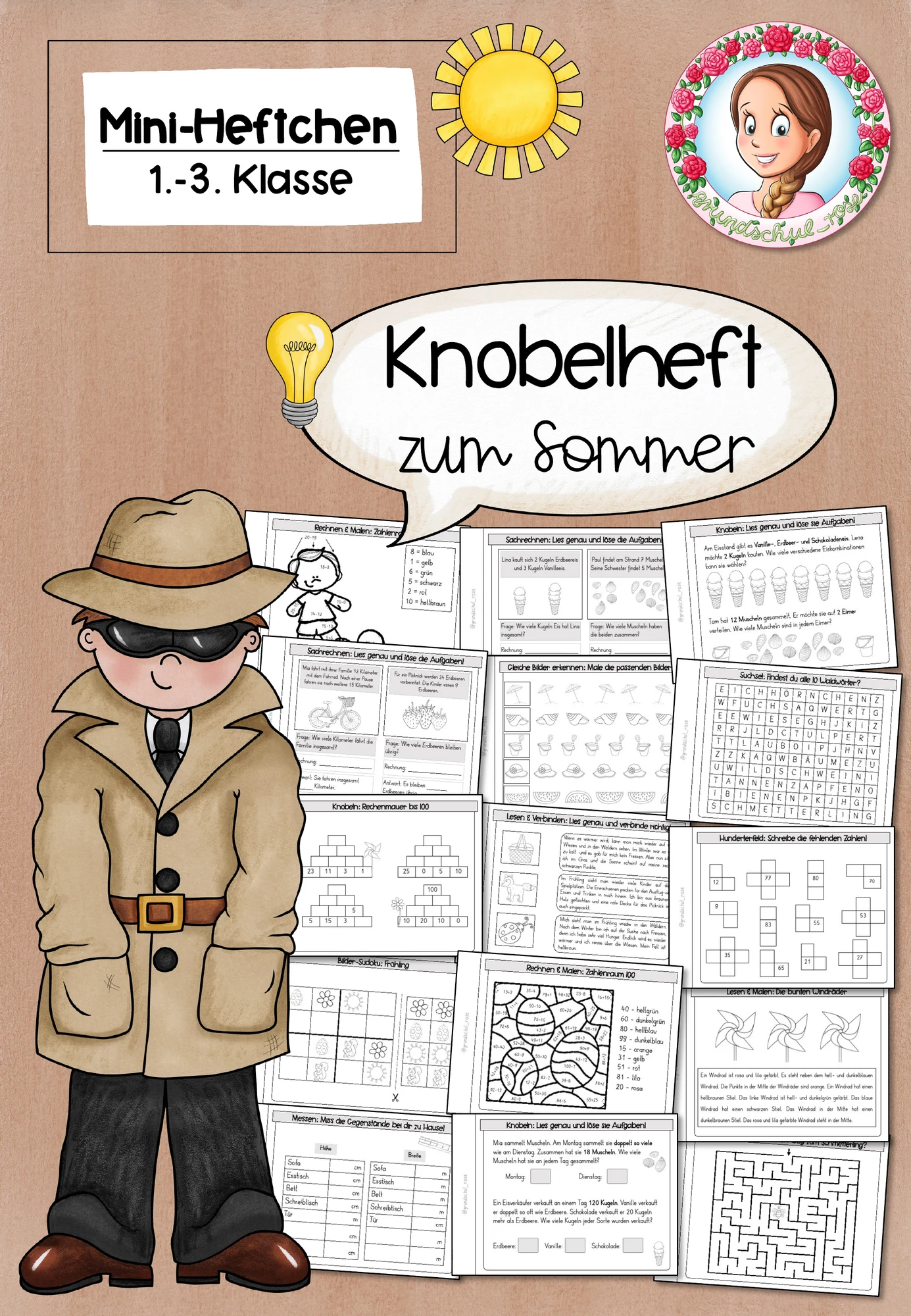 Knobelheft Mathe und Deutsch Klasse 1-3 | Mini-Heft
