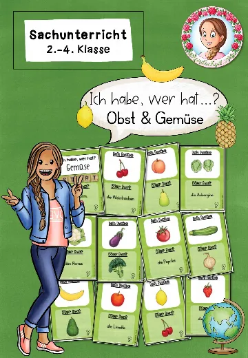 Cover: Gesunde Ernährung Grundschule | Lernspiel Ich habe wer hat Sachunterricht – digitales Unterrichtsmaterial für die Grundschule
