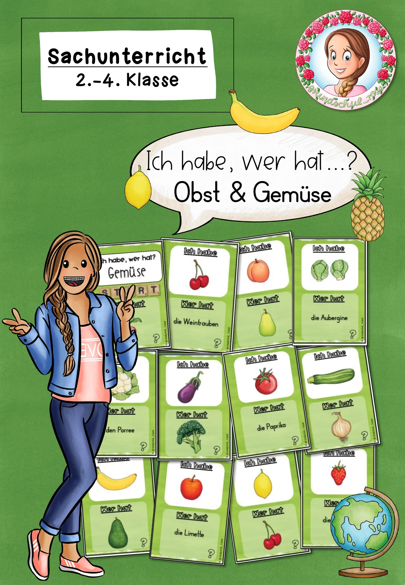 Gesunde Ernährung Grundschule | Lernspiel Ich habe wer hat Sachunterricht