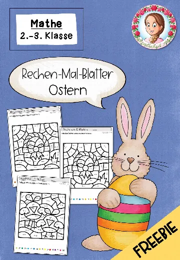 Cover: FREEBIE Rechenmalblätter Ostern | Mathe Klasse 1-3 – digitales Unterrichtsmaterial für die Grundschule