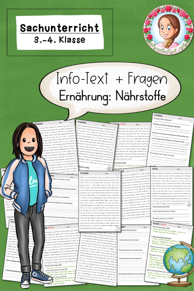 Arbeitsblätter zu den Nährstoffen / Gesunde Ernährung (3.-4. Klasse) (1406253)