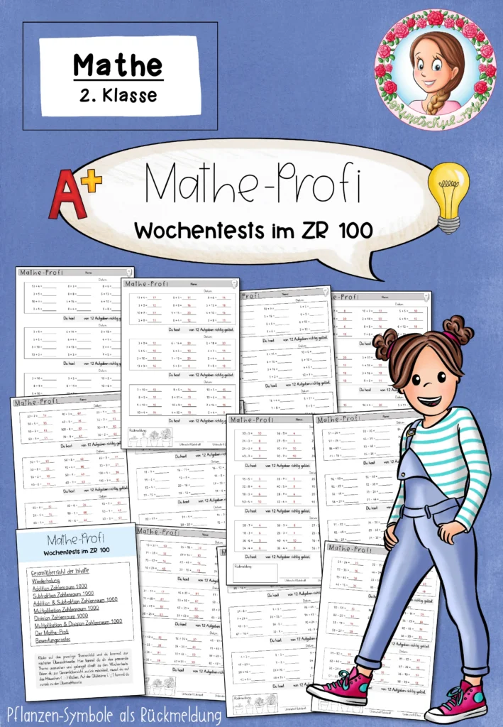 Kopfrechnen Klasse 2 | Mathe-Wochentests ZR 100