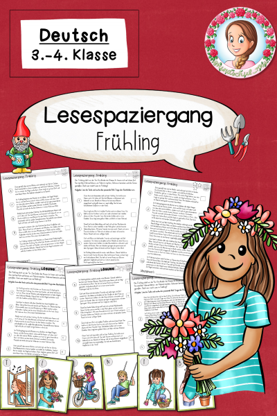 Lesespaziergang Frühling Klasse 3 bis 4 Leseübung (1456511)