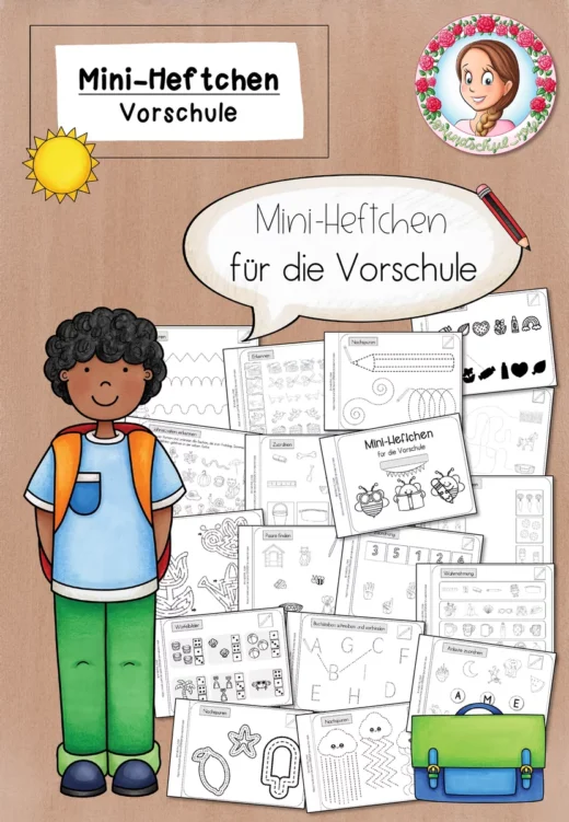 Cover: Vorschulheft Übungen | Kita Freiarbeit & Schulvorbereitung – digitales Unterrichtsmaterial für die Grundschule