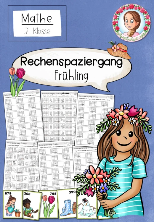 Rechenspaziergang Frühling | schriftliche Addition | ZR 1000 | Klasse 3