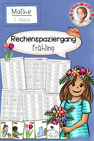 Rechenspaziergang schriftliche Addition Frühling ZR 1000 Klasse 3 (1472931)