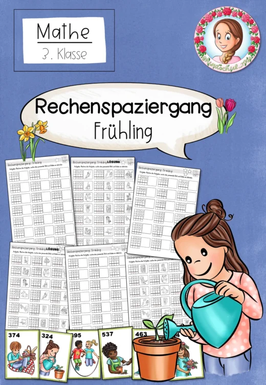 Rechenspaziergang Frühling | schriftliche Addition und Subtraktion | ZR 1000 | Klasse 3
