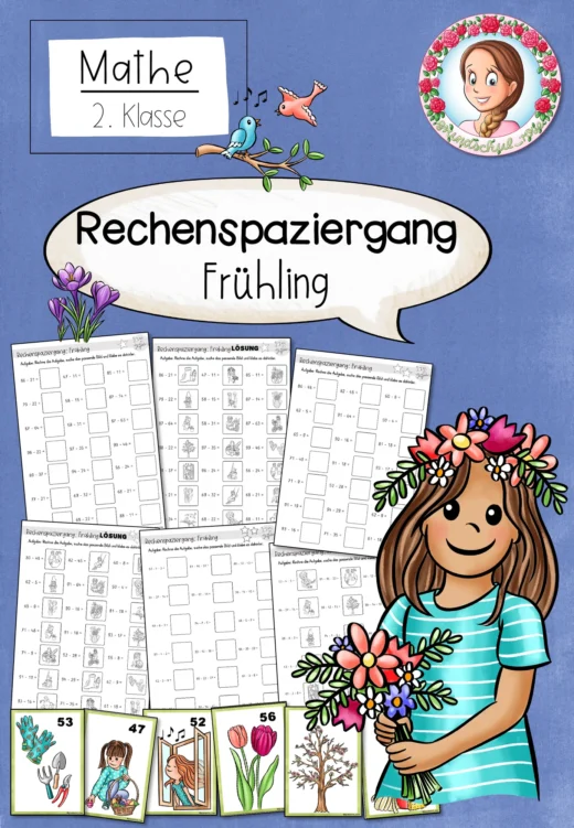 Rechenspaziergang Frühling | Kopfrechnen Subtraktion | ZR 100 | Klasse 2