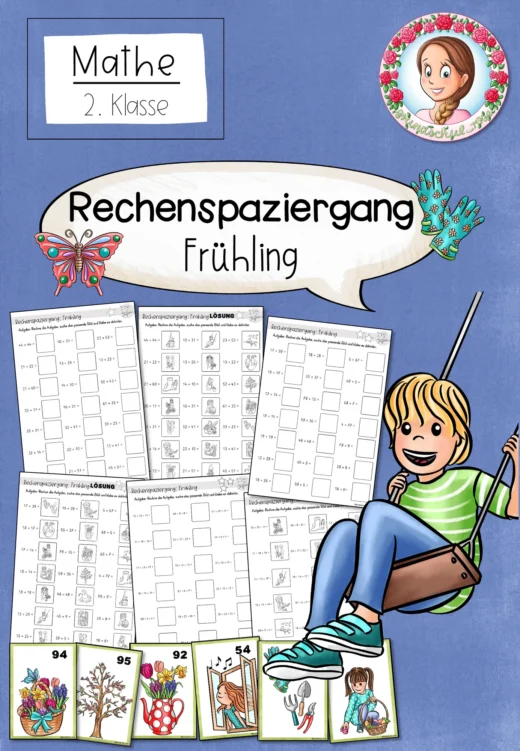 Rechenspaziergang Frühling | Kopfrechnen Addition | ZR 100 | Klasse 2