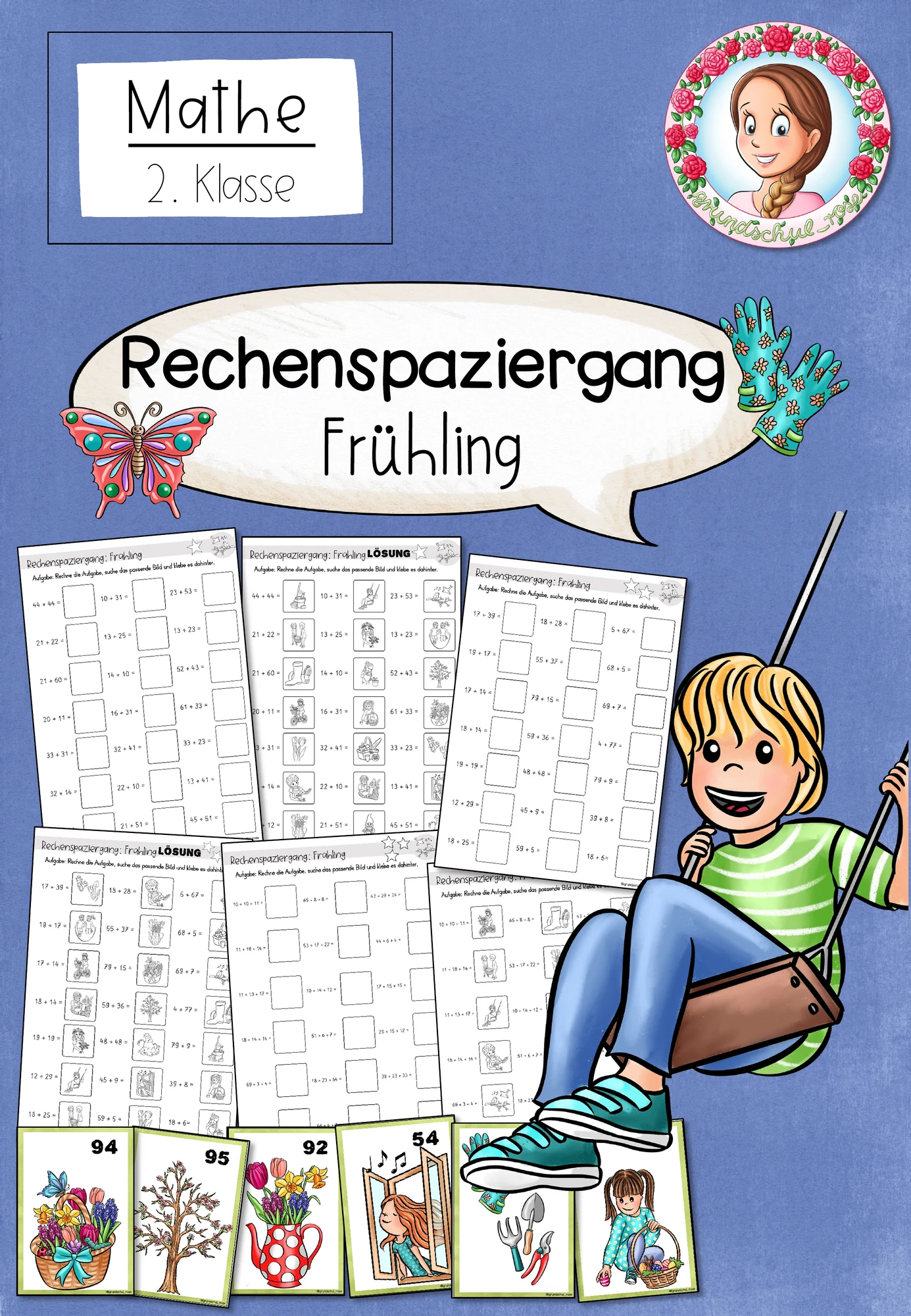 Rechenspaziergang Frühling | Addition ZR 100 Klasse 2