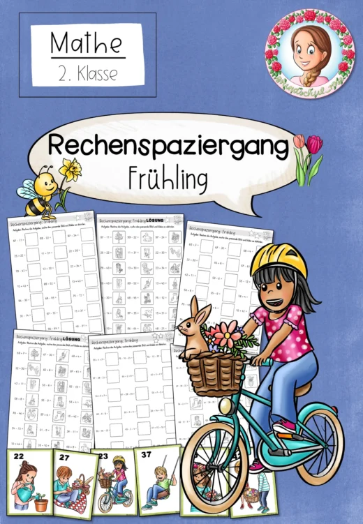 Rechenspaziergang Frühling | Kopfrechnen Addition und Subtraktion | ZR 100 | Klasse 2