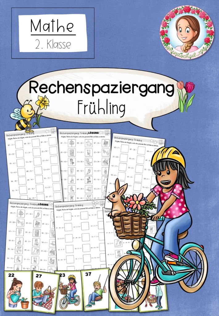 Rechenspaziergang Frühling | Kopfrechnen Addition und Subtraktion | ZR 100 | Klasse 2