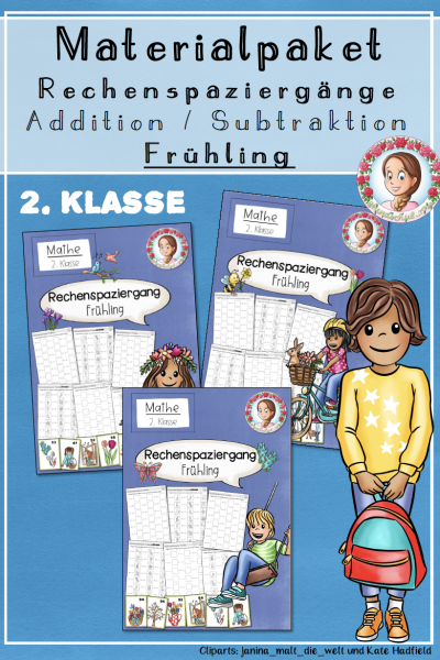 Rechenspaziergang Addition Subtraktion Frühling Klasse 2 Materialpaket (1475975)