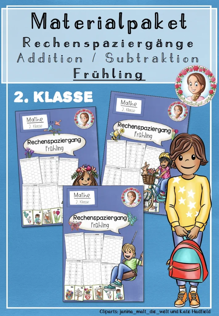 Materialpaket Rechenspaziergänge Frühling | Addition und Subtraktion | ZR 100 | Klasse 2