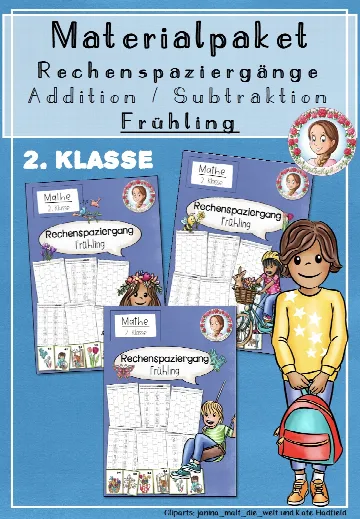 Cover: Materialpaket Rechenspaziergänge Frühling | Addition und Subtraktion | ZR 100 | Klasse 2 – digitales Unterrichtsmaterial für die Grundschule