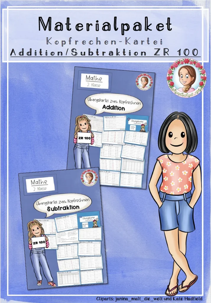 Kopfrechnen ZR100 Karteikarten | Klasse 2
