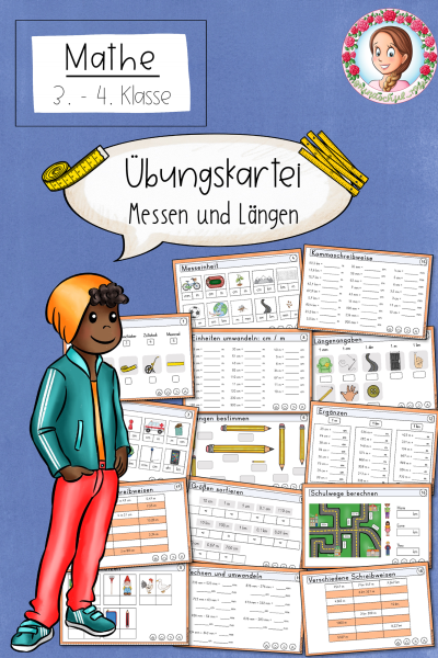 Mathekartei Längen Messen Mathe Klasse 3 bis 4 (1485627)
