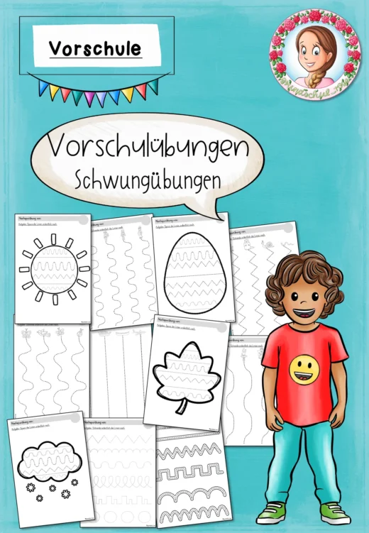 Vorschulübungen Nachspuren Schwungübung (Kita)