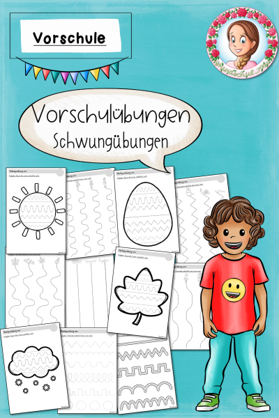 Vorschulübungen Nachspuren Schwungübung (Kita) (1532870)