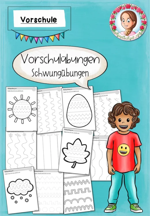 Cover: Vorschulübungen Nachspuren | Schwungübungen für die Kita – digitales Unterrichtsmaterial für die Grundschule