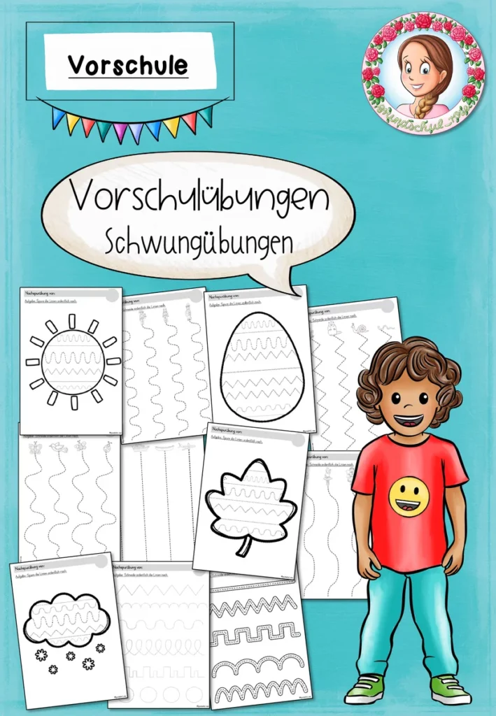 Graphomotorik Übungen für die Vorschule: Schwungübungen zum Nachspuren