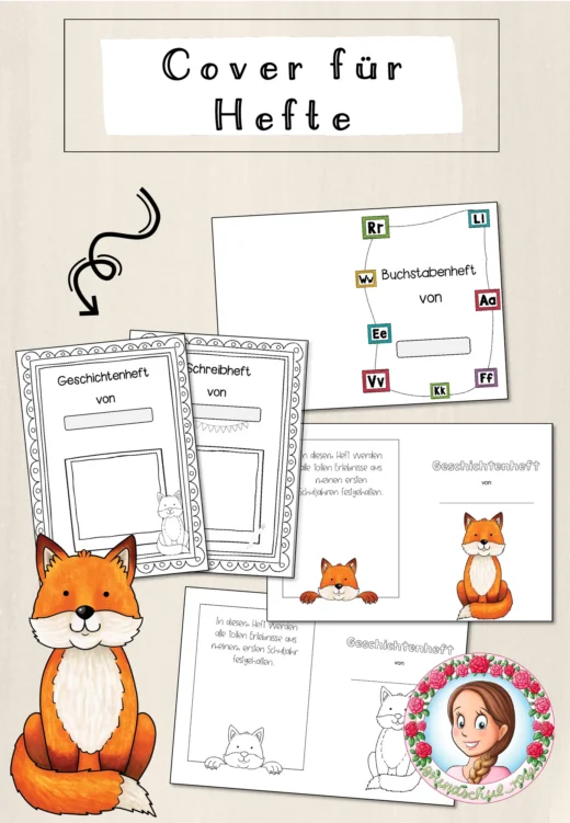 Fuchs-Klasse: Deckblätter für Hefte (Classroommanagement)