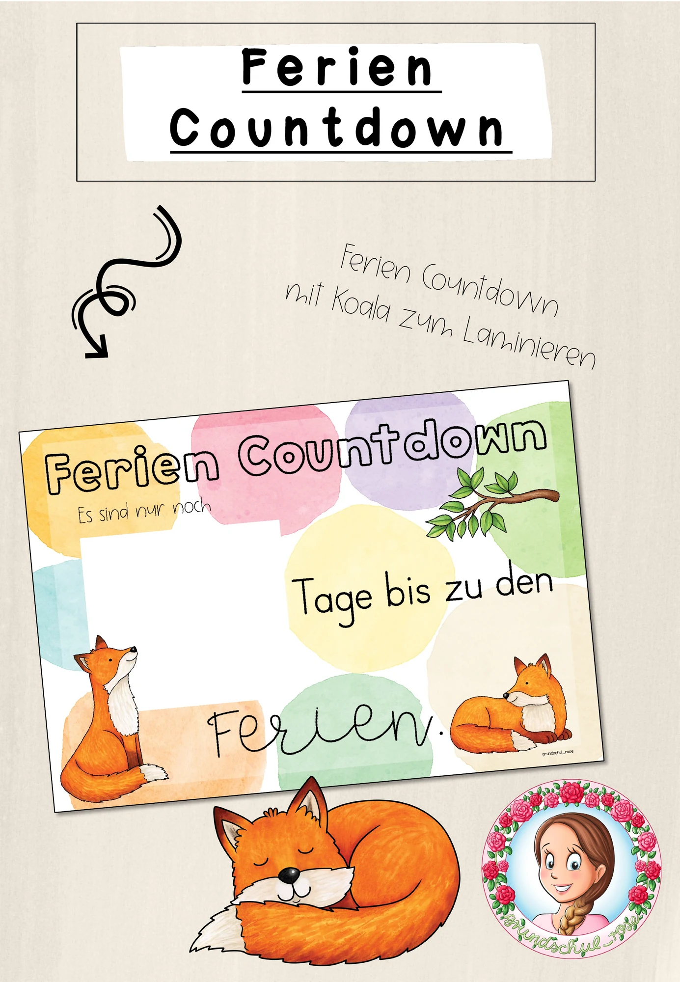 Fuchs-Klasse: Ferien Countdown (Classroommanagement)