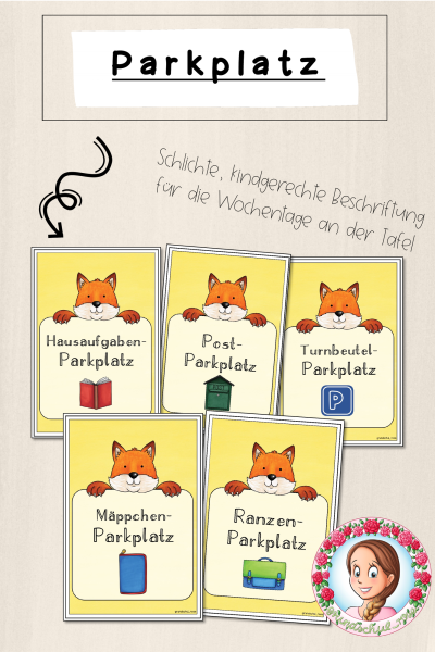 Fuchs-Klasse: Parkplatz-Karten (Classroommanagement) (1555162)