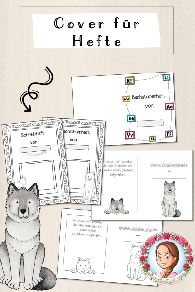 Wolf-Klasse: Deckblätter für Hefte (Classroommanagement) (1557066)