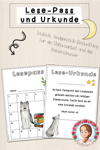 Wolf-Klasse: Lesepass und -urkunde (Classroommanagement) (1557072)