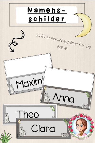 Wolf-Klasse: Namensschilder (Classroommanagement) (1557074)