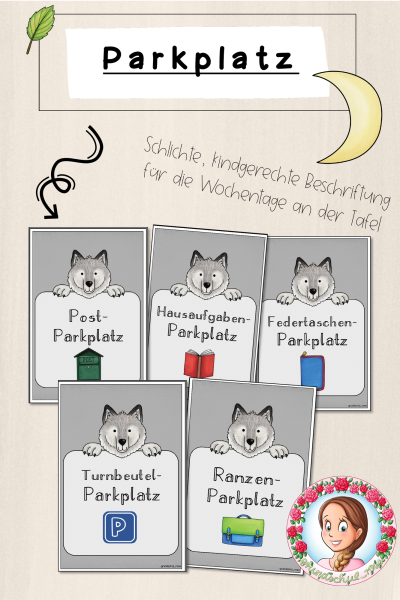 Wolf-Klasse: Parkplatz-Karten (Classroommanagement) (1557076)