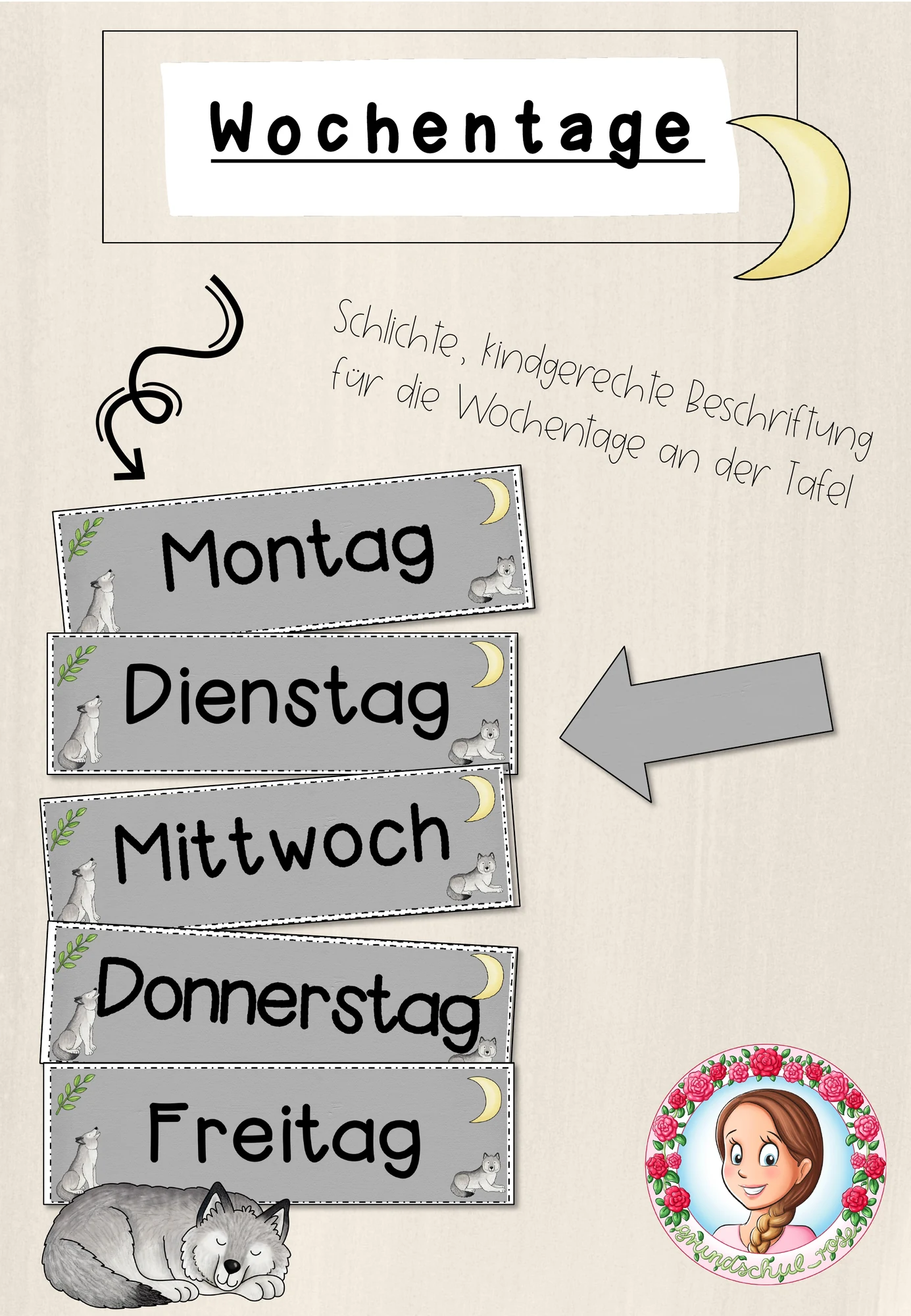 Wolf-Klasse: Wochentage (Classroommanagement)