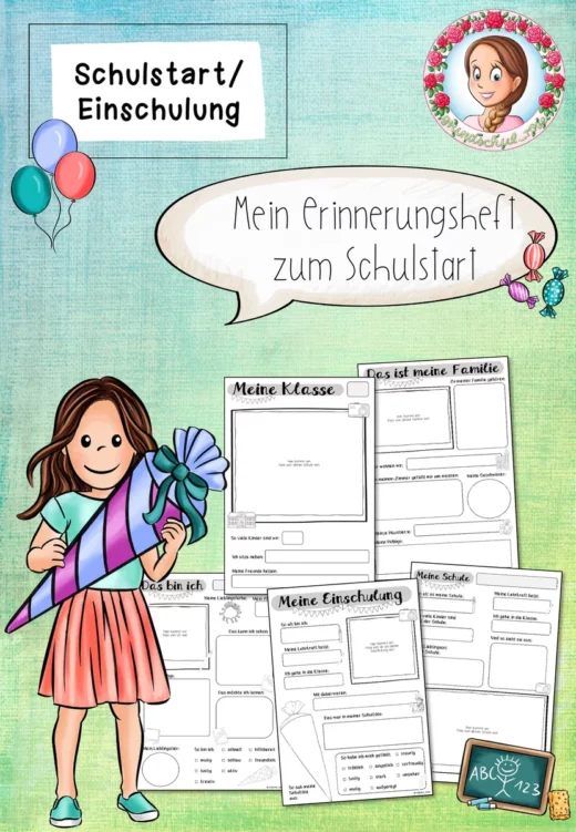 Erinnerungsheft zum Schulstart | Einschulung Klasse 1