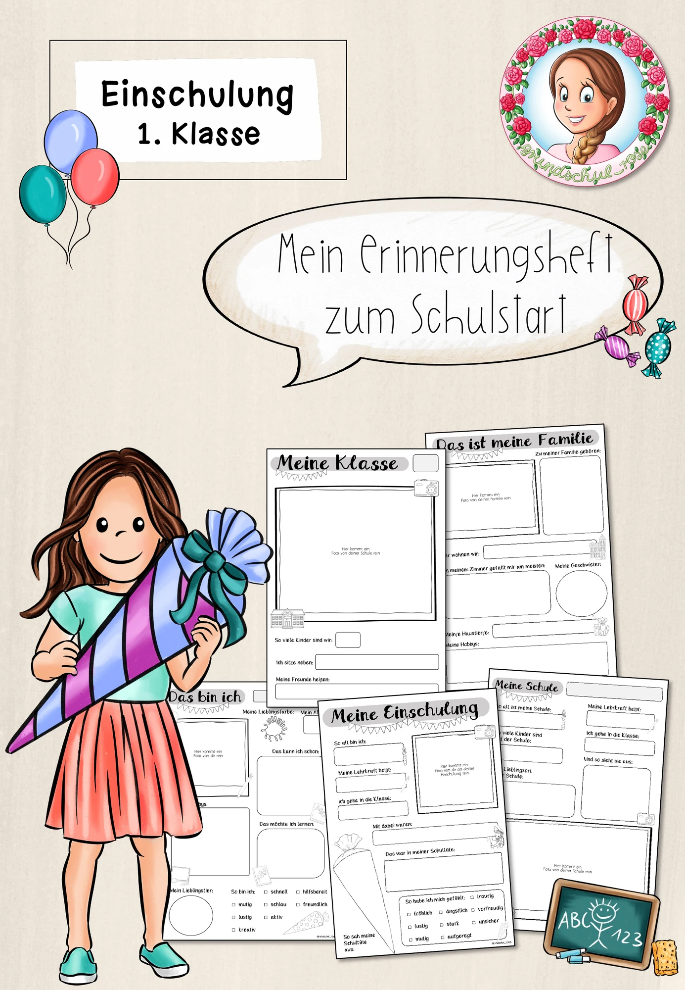 Erinnerungsheft zum Schulstart | Einschulung Klasse 1