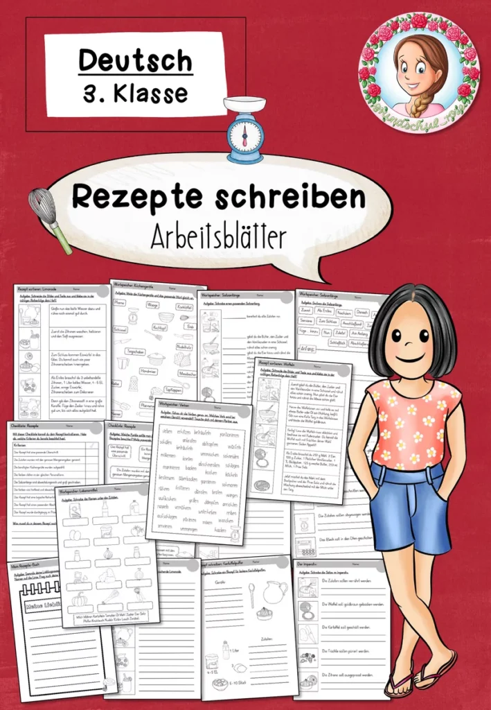 Arbeitsblätter Rezepte schreiben Vorgangsbeschreibung Klasse 2-3