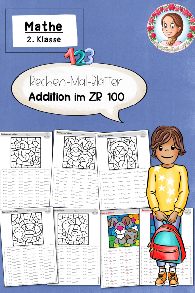 Rechen-Mal-Blätter Addition 2. Klasse – Zahlenraum 100 (1583406)