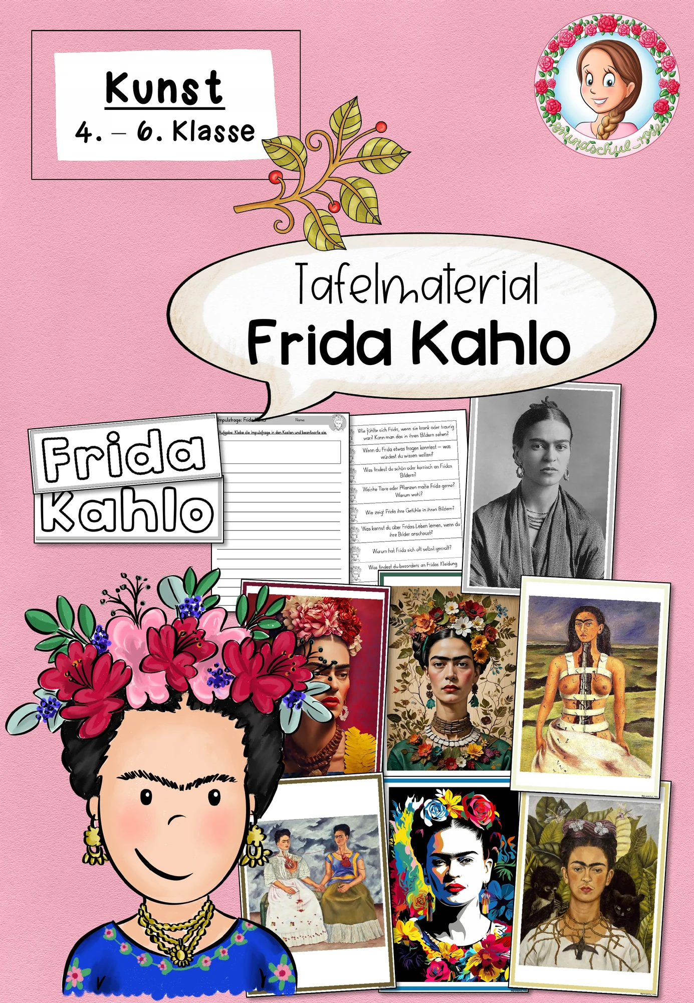 Frida Kahlo Tafelmaterial | Kunst Klasse 4-6