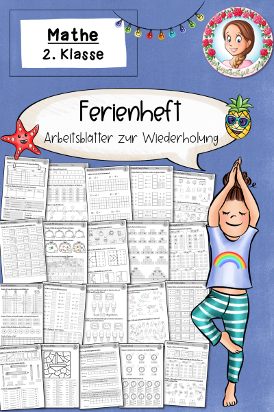 Ferienheft Mathe 2. Klasse – Wiederholung & Übungen (1586393)