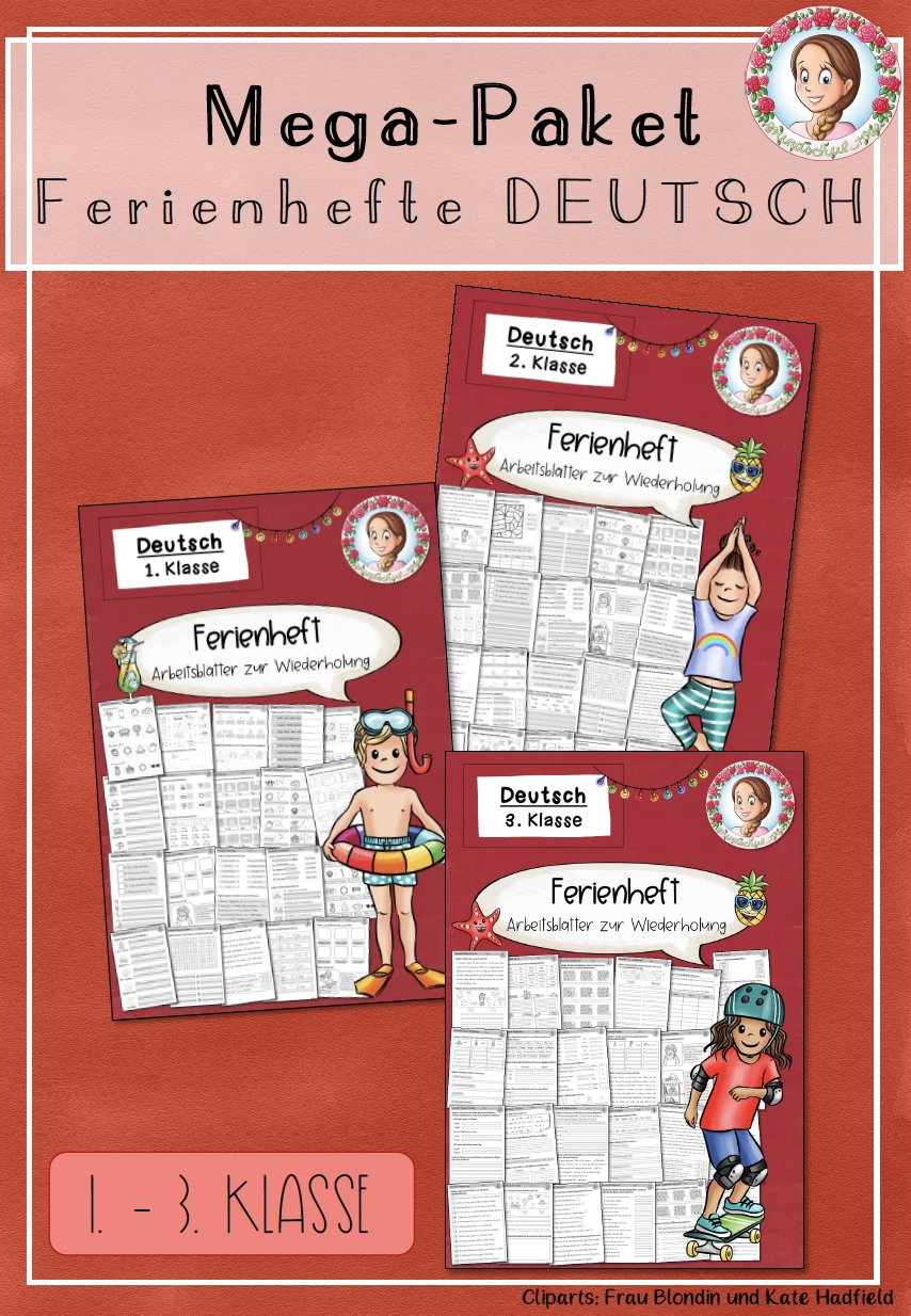 Cover: Sommerferien Deutsch Paket | Ferienheft Deutsch Grundschule – digitales Unterrichtsmaterial für die Grundschule