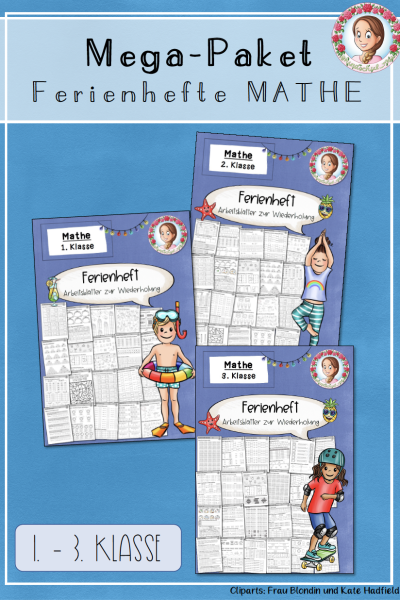Ferienheft Mathe 1. & 2. & 3. Klasse – Wiederholung & Übungen Mega-Paket (1594569)