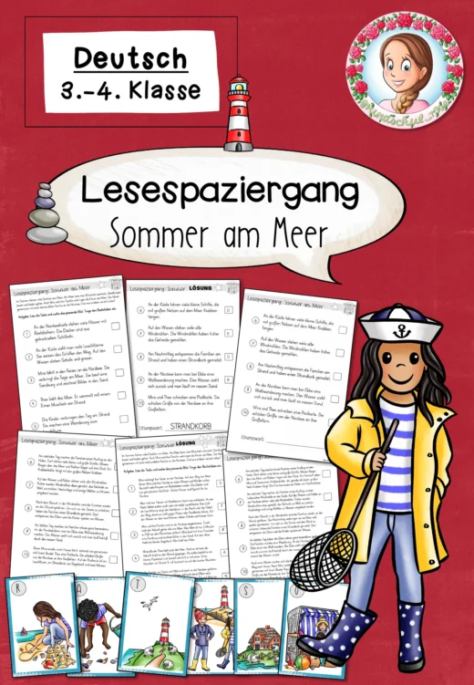 Lesespaziergang Sommer am Meer Klasse 3 bis 4 Leseübung