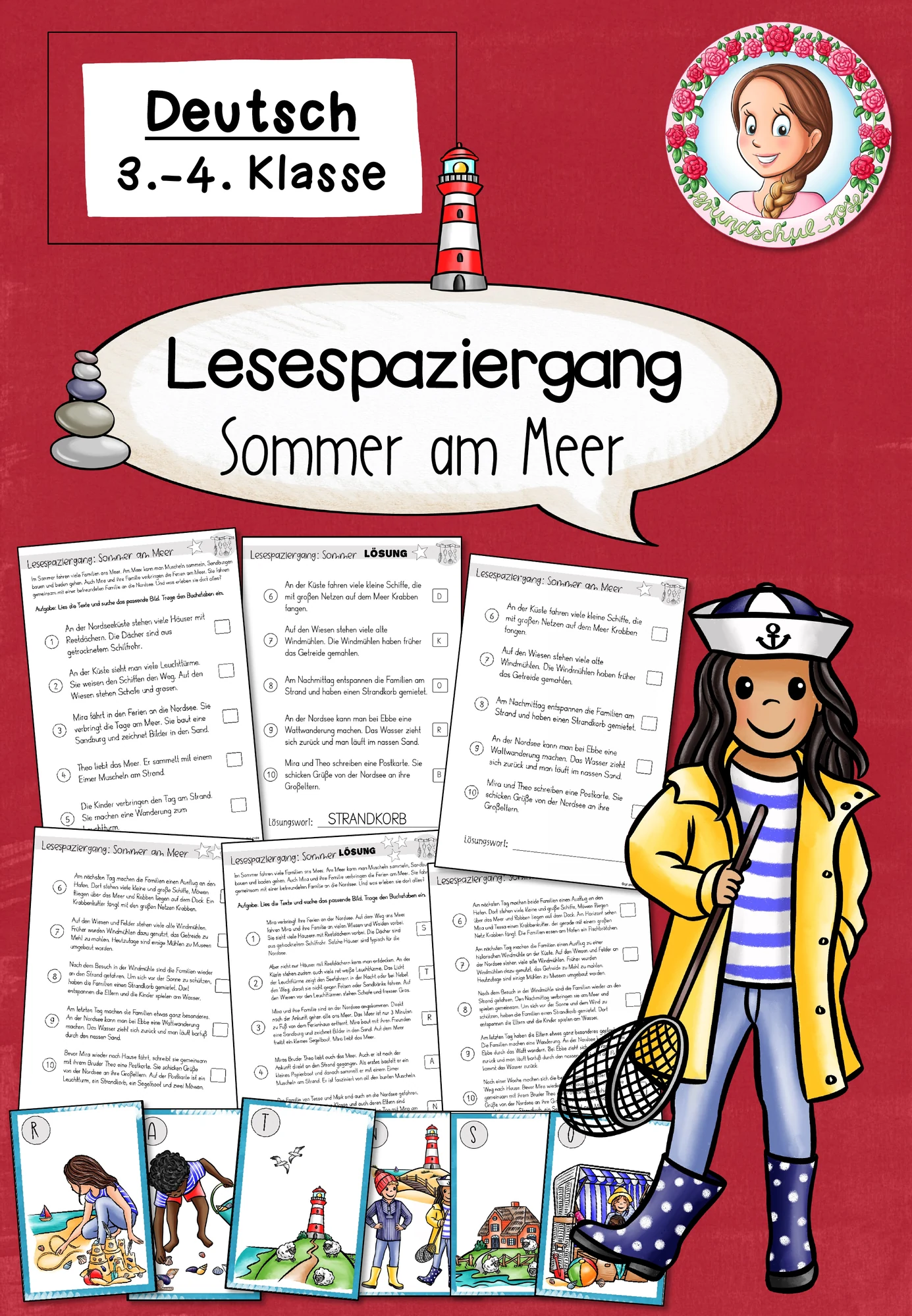 Lesespaziergang Sommer am Meer | Deutsch Klasse 2-4