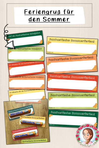 Sommergruß zum Schuljahresanfang und -ende – Grußkärtchen „Fantastisch“ (1598650)