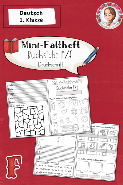 Mini-Faltheft Buchstabeneinführung – Druckschrift Buchstabe F (1. Klasse) (1613798)
