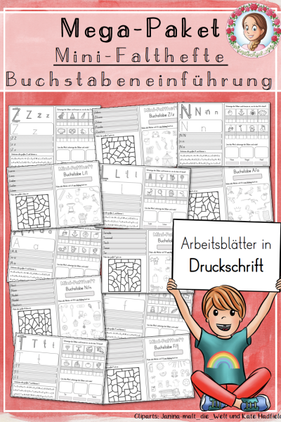 Mega-Paket Mini-Faltheft Buchstabeneinführung Druckschrift (1.Klasse) (1613882)