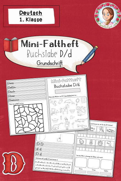 Mini-Faltheft Buchstabeneinführung – Grundschrift Buchstabe D (1. Klasse) (1615605)