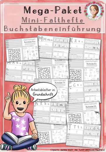 Cover: Mega-Paket Mini-Faltheft Buchstabeneinführung Grundschrift (1.Klasse) – digitales Unterrichtsmaterial für die Grundschule