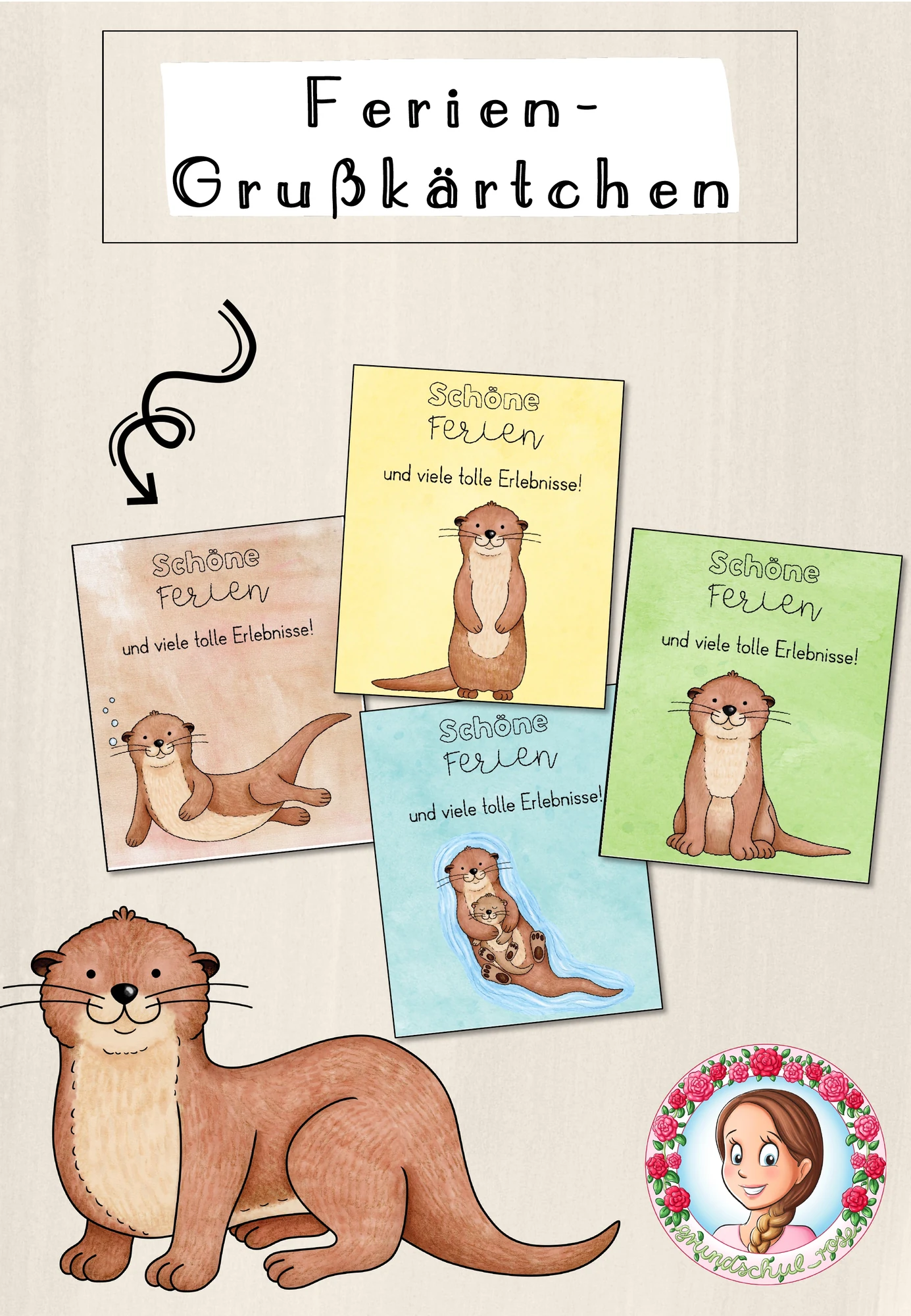 Otter-Klasse Feriengruß | Sommerferien Schuljahresende
